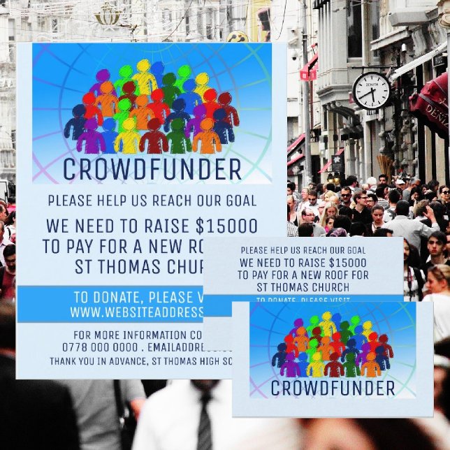 Cartão De Visita Crowd Design, Crowdfunder, Crowdfunding (Criador carregado)