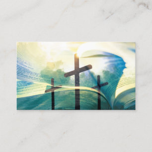 Cartão De Visita Cruz da Bíblia Cristã Inspiradora Religiosa