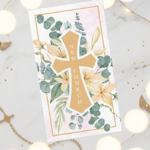 Cartão De Visita Cruz floral da igreja