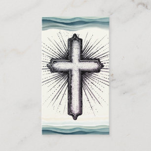 Cartão De Visita Cruz Religiosa Bíblia Inspiradora Cristã
