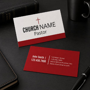 Cartão De Visita Cruz Vermelha Igreja Minimalista Moderna