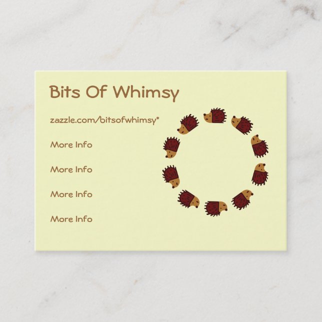 Cartão De Visita Cruzamento do ouriço! (Frente)