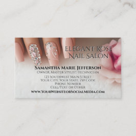 Cartão De Visita Crystal Blush Modern Elegure Manicure Salon