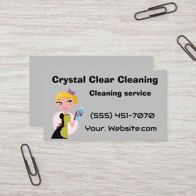 Cartão De Visita Crystal clear cleaning  (Frente/Verso In Situ)