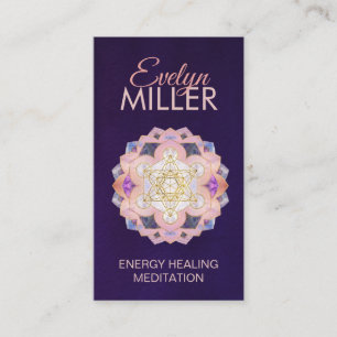 Cartão De Visita Cubo de Metatron em Geometria Sagrada de Gemstone