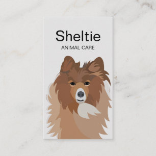 Cartão De Visita Cuidado de Animais Cães Sheltie