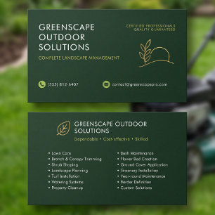Cartão De Visita Cuidado de Jardim Minimalista Verde com Logotipo P