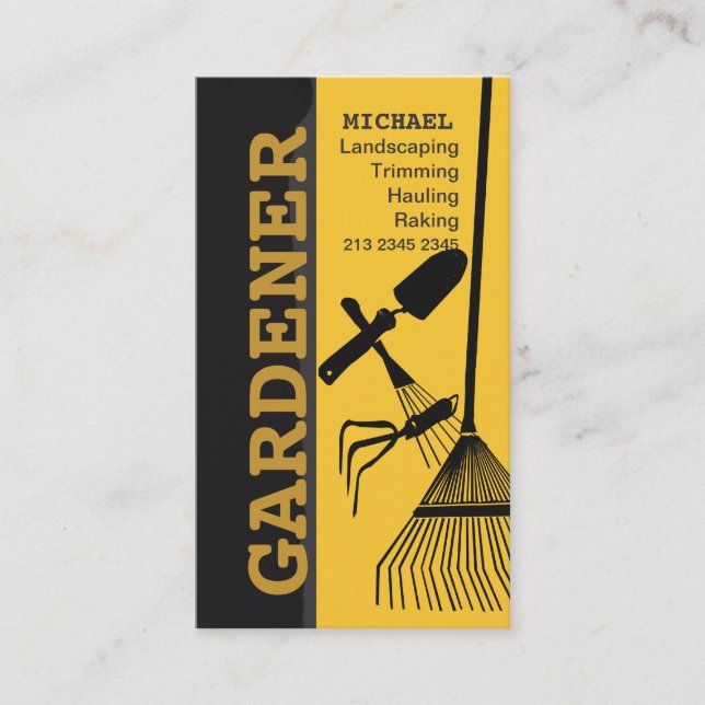 Cartão De Visita Cuidado de jardinagem ajardinando do gramado do (Frente)