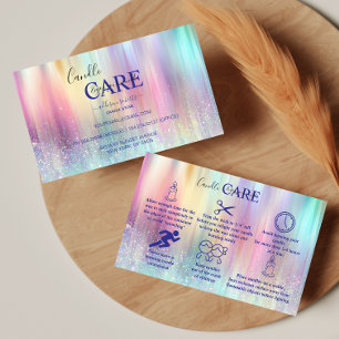 Cartão De Visita Cuidado de Velas Modernas Holográficas Pastel