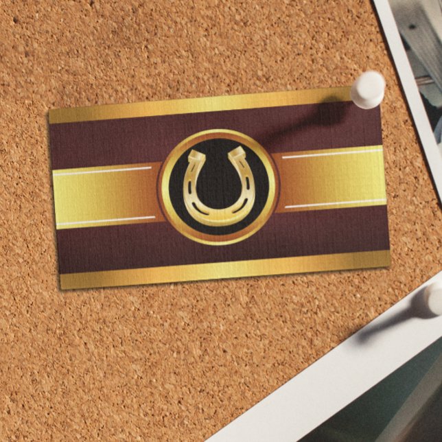 Cartão De Visita Cuidado Dourado com ferradura (Criador carregado)