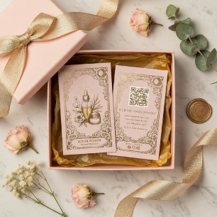 Cartão De Visita Cuidado Pessoal Botânico Luxuoso Rosa Bege Dourado