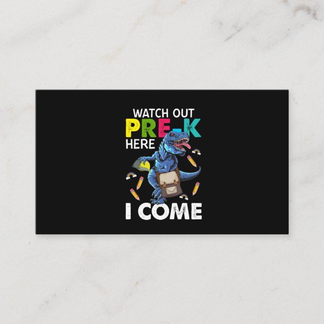 Cartão De Visita Cuidado, Pré-k, Eu Vim (Frente)