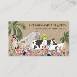 Cartão De Visita Cuidado veterinário de vida selvagem vaca ovelha c