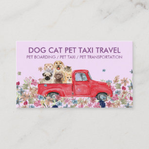Cartão De Visita Cuidado Veterinário Móvel Roxo Aquarela Cachorro