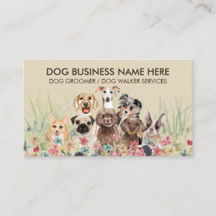 Cartão De Visita Cuidador de animais de estimação Cream Beige Pet S