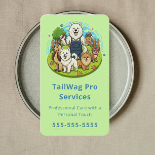 Cartão De Visita Cuidador de Cães Felizes Serviço de Cuidados com A