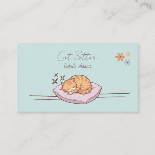 Cartão De Visita Cuidador de Gatos Personalizado