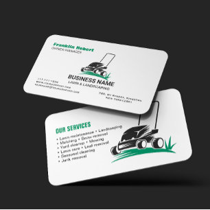 Cartão De Visita Cuidador Profissional de Jardim Branco Verde e Ser
