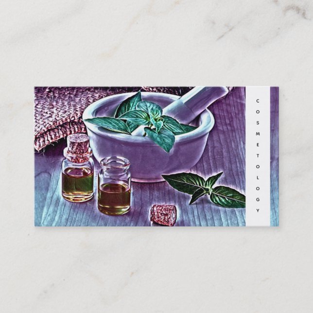 Cartão De Visita Cuidados com a pele naturais ervais da (Frente)