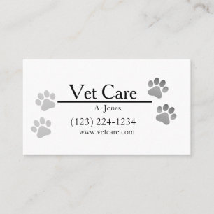 Cartão De Visita Cuidados com Animais Pegada de Pata
