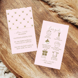 Cartão De Visita Cuidados com Joias Soft Glam Coroa Rosa Dourado