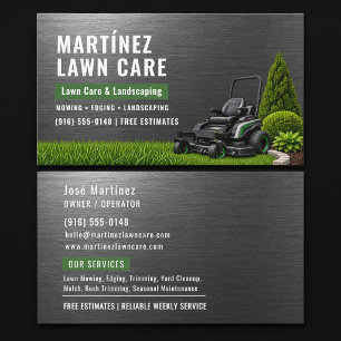 Cartão De Visita Cuidados com o Jardim & Metallic Profissional de P