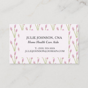 Cartão De Visita Cuidados Domiciliares CNA Floral Rosa 