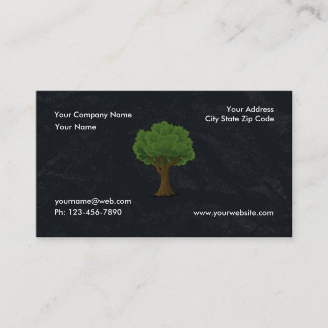 Cartão De Visita Cuidados e Paisagem do Jardim das Árvores Verdes (Frente)