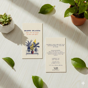 Cartão De Visita Cuidados Modernos com Plantas de Casa