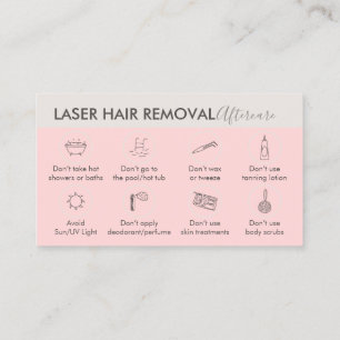 Cartão De Visita Cuidados Pós-Depilação a Laser Pink Beige