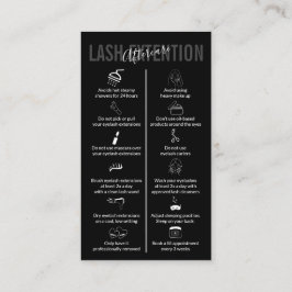 Cartão De Visita Cuidados Pós-extensão de Cílios Black Icon Makeup