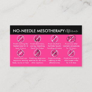 Cartão De Visita Cuidados Pós-Mesoterapia Neon Rosa Vibrante Sem Ag