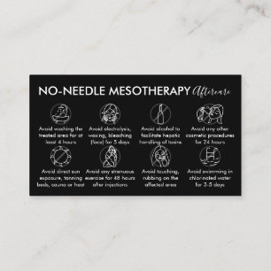 Cartão De Visita Cuidados Pós Mesoterapia Sem Agulha Preto e Branco