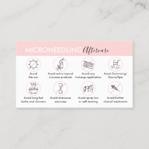 Cartão De Visita Cuidados Pós-Microneedling Instrução Pós-Operatóri