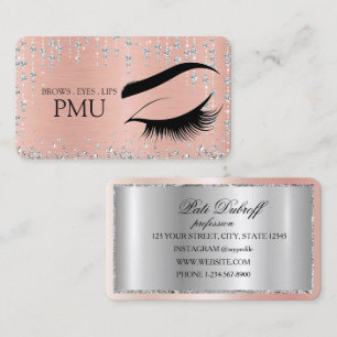 Cartão De Visita Cuidados Pós-Sulcos Azul PMU Microblading Henna Sa