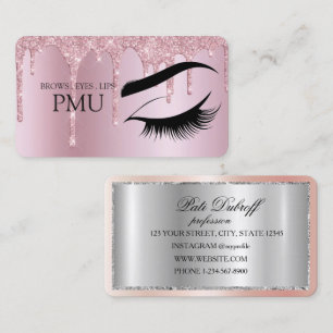 Cartão De Visita Cuidados Pós-Sulcos Azul PMU Microblading Henna Sa