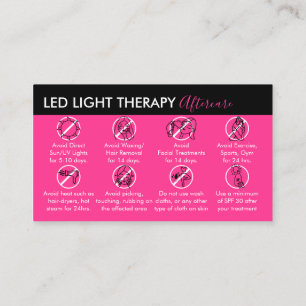 Cartão De Visita Cuidados Pós-Terapia com Luz LED Rosa Neon