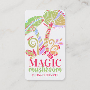 Cartão De Visita Culinária da restauração de cogumelos Groovy ch