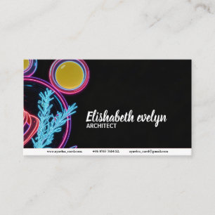 Cartão De Visita Culinária Neon Cyberpunk D543