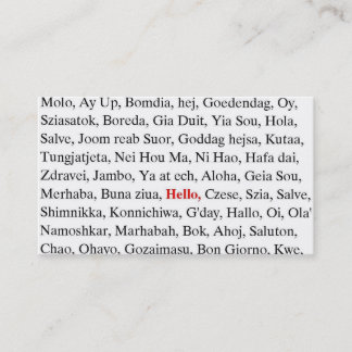 Cartão De Visita cumprimentos