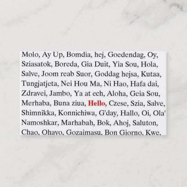 Cartão De Visita cumprimentos (Frente)