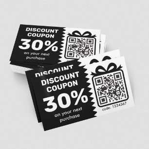 Cartão De Visita Cupão de desconto digital com logotipo de código Q