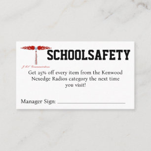 Cartão De Visita Cupão de SCHOOLSAFETY