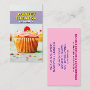 Cartão De Visita Cupcake Baker & Doces Padaria de Pastéis