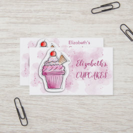 Cartão De Visita Cupcake Bakery Brilhante Moderno