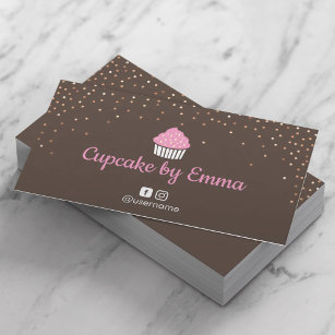 Cartão De Visita Cupcake Bakery Chocolate Suave Mídia Social