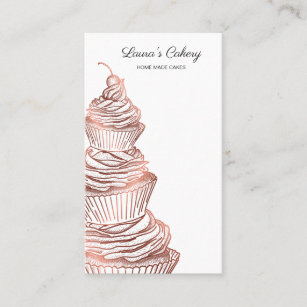 Cartão De Visita Cupcake Cakes & Sweets padaria de gotejamento Dour