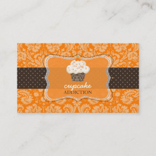 Cartão De Visita cupcake de chocolate laranja PixDezines/pâtisseri