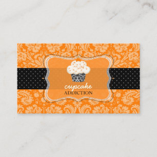 Cartão De Visita cupcake de chocolate laranja PixDezines/pâtisseri