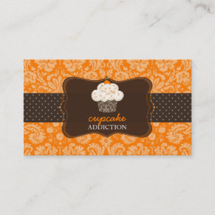 Cartão De Visita cupcake de chocolate laranja PixDezines/pâtisseri